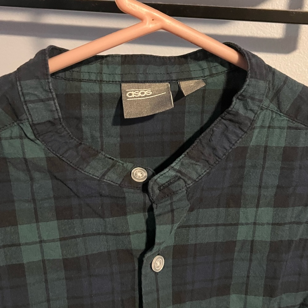 ASOS plaid cotton button down shirt